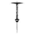 Embery Mono 4.0 Silver Black premium stainless steel hookah with diffuser downstem, full side view